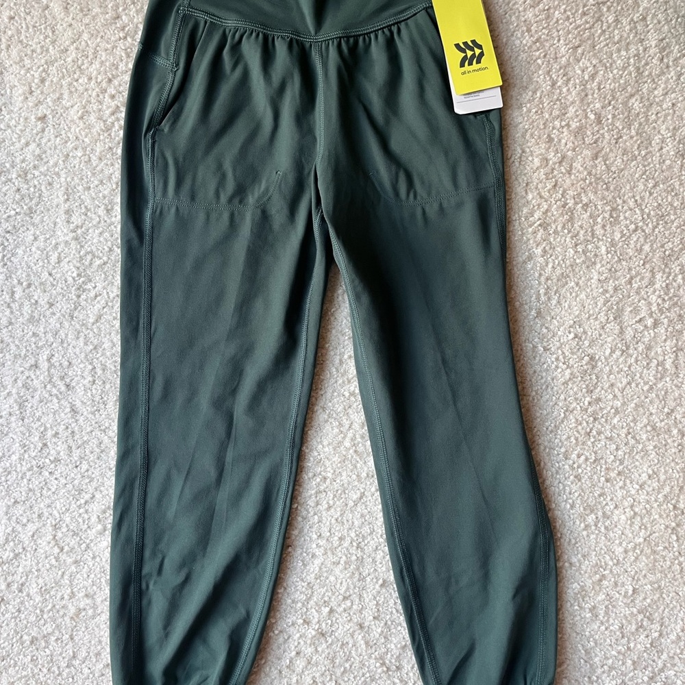 2 Pairs All in Motion Forest Green and Blue Kids Joggers